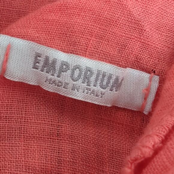 Emporium Made in Italy Jacket Womens OS S-L 100% Linen Pink Hooded Zip Up - Picture 5 of 6